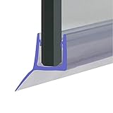 Duschdichtung für Duschwände, Türen oder Paneele | passend für 8 mm Glas | 15 mm lang mit 45° Abweiser…