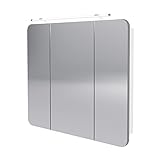 FACKELMANN Milano Spiegelschrank mit LED-Beleuchtung – Alibertschrank 3-türig fürs Badezimmer (90 cm…