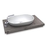 BERNSTEIN® Aufsatzwaschbecken oval 54 cm Waschschale O-540 für Unterschränke, Bad und Gäste WCs Mineralguss…