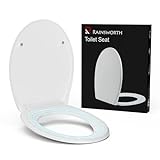 Rainsworth WC-Sitz mit Absenkautomatik Oval Weiß - Hochwertige Klobrille, Toilettensitz bis 150kg, Toilettendeckel…