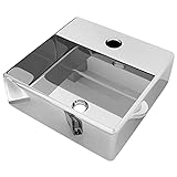 vidaXL Waschbecken mit Wasserhahnloch Aufsatzwaschbecken Waschtisch Waschplatz Handwaschbecken Waschschale…