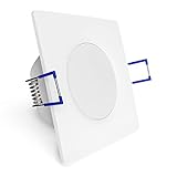linovum WEEVO quadratischer LED Einbauspot flach weiß - 230V Deckenleuchte 6W neutralweiß - für Bad…