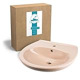 Calmwaters® Ovales Waschbecken in Beige-Bahamabeige, aus hochwertiger Sanitär-Keramik mit Hahnloch und…