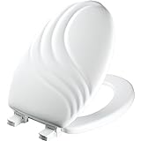 MAYFAIR 127ECA 000 Sculptured Swirl Toilet Seat will Never Loosen and Easily Remove, ELONGATED, Durable…