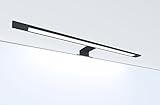 kalb Material für Möbel LED Badleuchte schwarz 600mm Spiegellampe Spiegelleuchte Aufbauleuchte, Lichtfarbe:neutralweiß