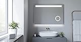 AQUABATOS® Badspiegel 100x70 cm mit Beleuchtung Bluetooth Lautsprecher LED Wandspiegel Badezimmerspiegel…