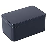 UPKOCH Metalldose Rechteckige Leere Box Geschenkdose Behälter mit Deckel für Tee Süßigkeiten Kerze Schmuck (schwarz)