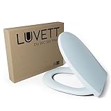 LUVETT® WC-Sitz mit Absenkautomatik C100 oval universell, Toilettendeckel mit 3 Edelstahl Montagelösungen,…