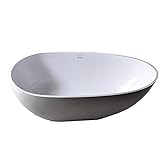 Freistehende Badewanne VELA aus Mineralguss Solid Stone - Farbe und Größe wählbar, Farbe:Weiß Matt,…