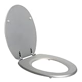 SENSEA - Toilettendeckel POP - Oval - Max 150 kg - MDF FSC - Silber - Toilettendeckel - Klodeckel -…