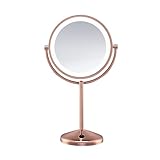 Conair Reflections Doppelseitiger Kosmetikspiegel mit LED-Beleuchtung, 1-fache / 10-fache Vergrößerung,…