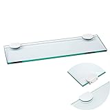 APROTOSS 40,6 cm Glasregal für Badezimmer mit robusten Halterungen, weiß, Glas-schwebende Regalhalterungen,…