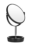 Premier Housewares 1600578 Kosmetikspiegel, schwenkbar, mit Vergrößerung, Kunststoff, Schwarz/verchromt