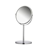 axentia Vergrößerungs-Tischspiegel in Silber, rostfreier Kosmetikspiegel verchromt, robuster Badezimmerspiegel…