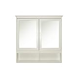 INTERBUILD REAL WOOD Doppelspiegel Wandschrank 100x16x100 cm (Weiß)
