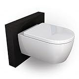 BERNSTEIN Design Wand WC spülrandlos Hänge WC Set Toilette mit abnehmbaren Deckel WC sitz mit Absenkautomatik…