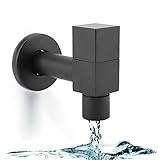 Wasserhahn Schwarz, Schwarz Mopp Pool Wasserhahn Messing Quadrat Wandmontage Wäsche Kaltwasser Wasserhahn…