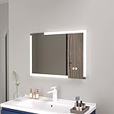 Plumbsys LED Badspiegel Badezimmerspiegel 60x80cm mit 3-Farben des Lichts Beleuchtung Antibeschlag Wandspiegel…