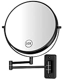 Gospire 9 Zoll Wandmontage Kosmetikspiegel mit 1X/ 10X Vergrößerung Doppelseitiger 360° Schwenkbar Wandspiegel…