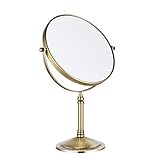 Nicesail Tischspiegel Kosmetikspiegel mit 10x Vergrößerung Schminkspiegel Gold 360°Schwenkbar Doppelseitiger…