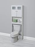 Zenna Home Über die Toilette Platzsparend, mit 2 Glastüren, Badezimmer-Aufbewahrung, Espresso, Holzwerkstoff,…