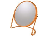Spirella Schminkspiegel Kosmetikspiegel Badezimmerspiegel Akira 5-Fach Vergrößerung - matt Orange
