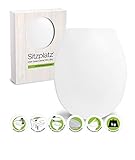 SITZPLATZ® WC-Sitz mit Absenkautomatik Smart-Duro in Weiß, antibakterieller Duroplast Toilettensitz,…
