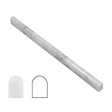 Diflart Carrara weiß 1,9 cm × 30,5 cm Marmor Bleistift Liner Bullnose Trim poliert 16 Stück pro Box