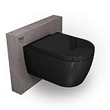 Spülrandloses Wand-WC NT2038 Schwarz verkürzte Version Ideal für Gäste WCs mit SoftClose-Deckel (Absenkautomatik)…