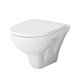 Spülrandloses Wand-Hänge-WC ohne Toilettensitz - Wand-WC Hängend ohne Spülrand, Hänge-Toilette Spülrandlos…