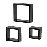 Cube Regal Set von 3 Dunklem Holz wie Wenge Holz Design 3CMA