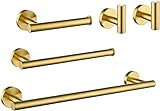 USHOWER Badezimmerzubehör-Set, 5-teilig, gebürstetes Gold, 45,7 cm, moderner Stil, Handtuchstange, SUS304…