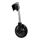 BathBeyond Duschkopfhalter – Flexibler Duschkopf-Halter, verstellbarer Vakuum-Saugnapf, Duschkopf-Wandhalterung für Handbrause (selbstklebender Aufkleber im Lieferumfang enthalten) (schwarz)