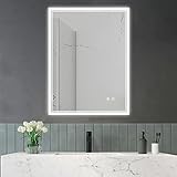 PUCHIKA Badspiegel mit Beleuchtung, Badezimmerspiegel 60x80 cm, Touch Schalter, Anti-Beschlag, Memory-Funktion,…