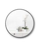 Umbra Hub Wandspiegel – Runder Spiegel für Diele, Badezimmer, Wohnzimmer und Mehr, Grau, 61 cm Durchmesser