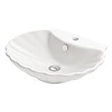 NEG Waschbecken Uno38A (Muschel-Form/oval) Aufsatz-Waschschale/Waschtisch (weiß) mit geschwungenem Rand…