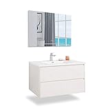 GOOM Badmöbel-Set, Waschbecken mit Unterschrank und optional Badezimmerspiegel. Waschtisch mit Unterschrank in den Maßen: 60, 90, 120cm. Auch als Doppelwaschbecken mit Unterschrank verfügbar