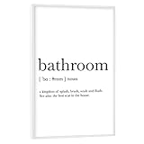 artboxONE Poster mit weißem Rahmen 90x60 cm Badezimmer Typografie Bathroom Definition - Bild Badezimmer