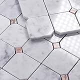 smafusion 5-teilige Marmor-Mosaikfliesen, Nartural Marmor, quadratisch, poliert, Badezimmer, Küche,…