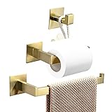 WOMAO Toilettenpapierhalter Gold Ohne Bohren Unterputz Werkstatt Handtuchhalter Landhausstil Selbstklebend…