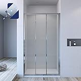 AQUABATOS® 120x195cm Duschtür Nische 3 teilige Schiebetür Dusche ohne Seitenteil Dreiteilige Gleittür…