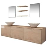 vidaXL 8-TLG. Badmöbel Set Waschbecken Waschtisch Unterschrank Regal Badezimmer