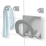MDCASA Premium Handtuchhalter ohne Bohren 4 Stk. I Haken zum Kleben aus hochwertigem Edelstahl inkl.…