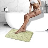 jianyana badezimmerteppich, 100% Polyester-Baumwolle badezimmermatte rutschfeste badematte (grün, 40…
