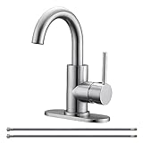 RKF Bar Sink Faucet Brushed Nickel Single Handle Bathroom Utility Sink Faucet for Kitchen Small RV Campers…