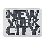 Fußmatten Bad Teppiche Outdoor/Indoor Fußmatte Vintage New York City Grafiken Brooklyn Brief Manhattan…