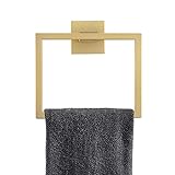 TNOMS Goldener Handtuchring, moderner quadratischer Handtuchhalter, Handtuchhalter für Badezimmer, Wandhalterung,…
