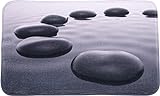 Badteppich Black Stones 70 x 110 cm, hochwertige Qualität, sehr weich, schnelltrocknend, waschbar, rutschhemmend,…