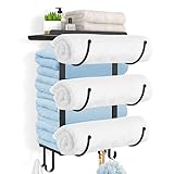 Wandmontierter Handtuchhalter für gerollte Handtücher, LyTaispuly Doppelseitige Wandhandtuchaufbewahrung…