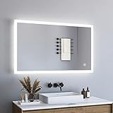 BD-Baode Badezimmer Spiegel mit LED 70x120cm Wandspiegel WandSchalter mit Touchschalter und 3 Dimmbar…